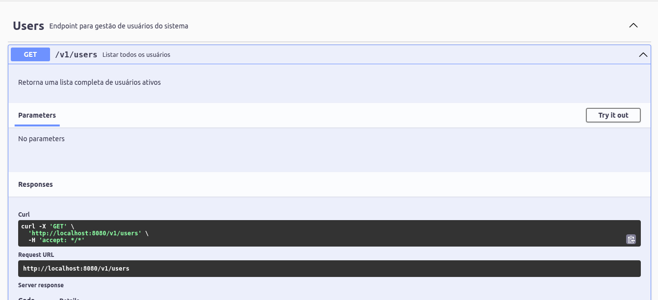 Início da resposta da requisição